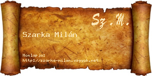 Szarka Milán névjegykártya