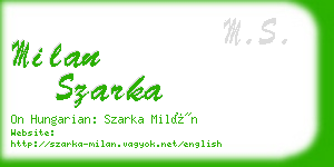 milan szarka business card